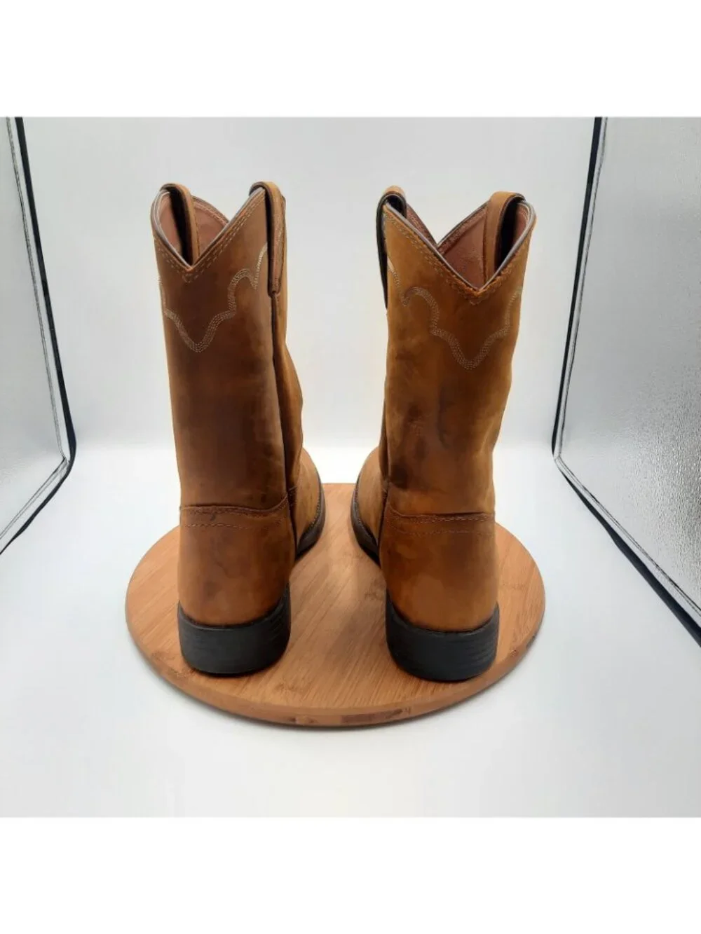 Justin Boots Jeb 3902 Mens Size 11 2E Wide Brown Leather Western Work Cowboy
